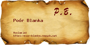 Poór Blanka névjegykártya